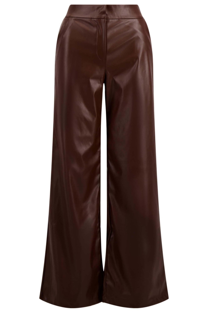 FAUX GLANS LEREN WIDELEG 0303 097 1030 MID BROWN